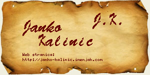Janko Kalinić vizit kartica